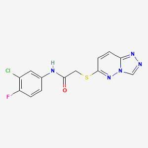 molecular formula C13H9ClFN5OS B4500053 N-(3-氯-4-氟苯基)-2-([1,2,4]三唑并[4,3-b]哒嗪-6-硫基)乙酰胺 