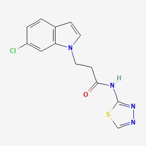 molecular formula C13H11ClN4OS B4500064 3-(6-chloro-1H-indol-1-yl)-N-(1,3,4-thiadiazol-2-yl)propanamide 