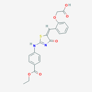 2-[2-[(E)-[2-(4-ethoxycarbonylanilino)-4-oxo-1,3-thiazol-5-ylidene]methyl]phenoxy]acetic acid