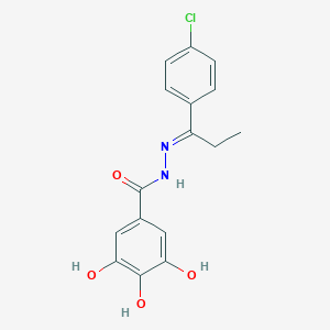 molecular formula C16H15ClN2O4 B450012 N'-[(1E)-1-(4-chlorophenyl)propylidene]-3,4,5-trihydroxybenzohydrazide 