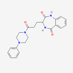 molecular formula C22H24N4O3 B4500139 3-[3-oxo-3-(4-phenyl-1-piperazinyl)propyl]-3,4-dihydro-1H-1,4-benzodiazepine-2,5-dione 