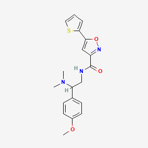 molecular formula C19H21N3O3S B4500151 N-[2-(dimethylamino)-2-(4-methoxyphenyl)ethyl]-5-(thiophen-2-yl)-1,2-oxazole-3-carboxamide 