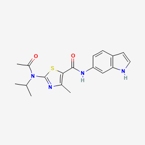 molecular formula C18H20N4O2S B4500159 2-[acetyl(propan-2-yl)amino]-N-(1H-indol-6-yl)-4-methyl-1,3-thiazole-5-carboxamide 