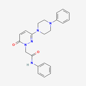 molecular formula C22H23N5O2 B4500211 2-[6-oxo-3-(4-phenylpiperazin-1-yl)pyridazin-1(6H)-yl]-N-phenylacetamide 