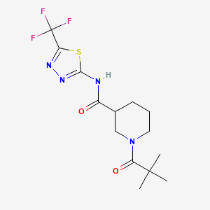 1-(2,2-dimethylpropanoyl)-N-[5-(trifluoromethyl)-1,3,4-thiadiazol-2-yl]piperidine-3-carboxamide