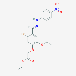 Ethyl [5-bromo-2-ethoxy-4-(2-{4-nitrophenyl}carbohydrazonoyl)phenoxy]acetate