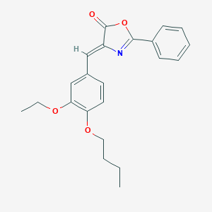 molecular formula C22H23NO4 B450028 4-(4-butoxy-3-ethoxybenzylidene)-2-phenyl-1,3-oxazol-5(4H)-one 