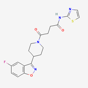 4-[4-(5-fluoro-1,2-benzoxazol-3-yl)piperidin-1-yl]-4-oxo-N-(1,3-thiazol-2-yl)butanamide