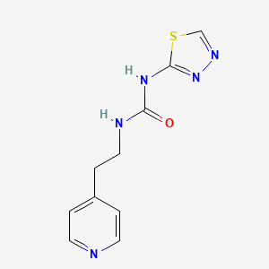 molecular formula C10H11N5OS B4500288 1-(2-Pyridin-4-ylethyl)-3-(1,3,4-thiadiazol-2-yl)urea 