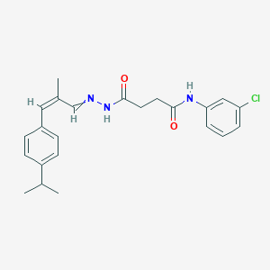 molecular formula C23H26ClN3O2 B450030 N-(3-chlorophenyl)-4-{2-[3-(4-isopropylphenyl)-2-methyl-2-propenylidene]hydrazino}-4-oxobutanamide 