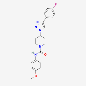 molecular formula C21H22FN5O2 B4500302 4-[4-(4-氟苯基)-1H-1,2,3-三唑-1-基]-N-(4-甲氧基苯基)哌啶-1-甲酰胺 