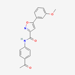 molecular formula C19H16N2O4 B4500318 N-(4-acetylphenyl)-5-(3-methoxyphenyl)-1,2-oxazole-3-carboxamide 