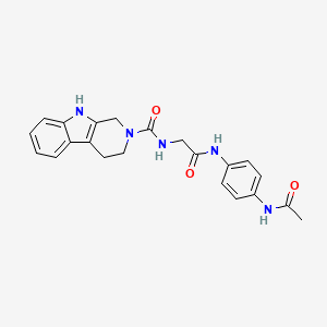 molecular formula C22H23N5O3 B4500382 N-(2-{[4-(乙酰氨基)苯基]氨基}-2-氧代乙基)-1,3,4,9-四氢-2H-β-咔啉-2-甲酰胺 