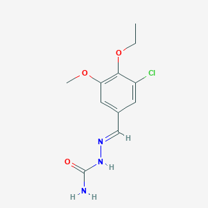 molecular formula C11H14ClN3O3 B450042 (2E)-2-(3-chloro-4-ethoxy-5-methoxybenzylidene)hydrazinecarboxamide 