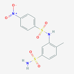 molecular formula C13H13N3O6S2 B450046 4-Methyl-3-{[(4-nitrophenyl)sulfonyl]amino}benzenesulfonamide 