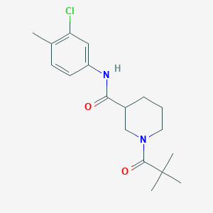 molecular formula C18H25ClN2O2 B4500489 N-(3-chloro-4-methylphenyl)-1-(2,2-dimethylpropanoyl)piperidine-3-carboxamide 