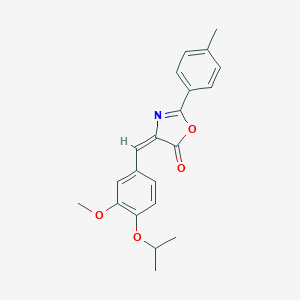 molecular formula C21H21NO4 B450052 4-(4-isopropoxy-3-methoxybenzylidene)-2-(4-methylphenyl)-1,3-oxazol-5(4H)-one 