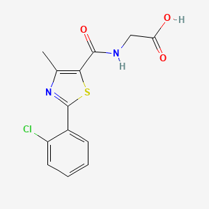 molecular formula C13H11ClN2O3S B4500525 N-{[2-(2-chlorophenyl)-4-methyl-1,3-thiazol-5-yl]carbonyl}glycine 