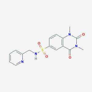 molecular formula C16H16N4O4S B4500533 1,3-二甲基-2,4-二氧代-N-(2-吡啶基甲基)-1,2,3,4-四氢-6-喹唑啉磺酰胺 