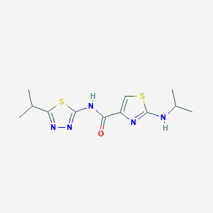 2-(propan-2-ylamino)-N-[(2E)-5-(propan-2-yl)-1,3,4-thiadiazol-2(3H)-ylidene]-1,3-thiazole-4-carboxamide