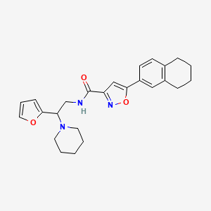 molecular formula C25H29N3O3 B4500566 N-[2-(2-呋喃基)-2-(1-哌啶基)乙基]-5-(5,6,7,8-四氢-2-萘基)-3-异恶唑甲酰胺 