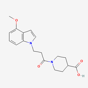 1-[3-(4-methoxy-1H-indol-1-yl)propanoyl]piperidine-4-carboxylic acid