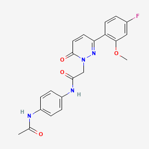 molecular formula C21H19FN4O4 B4500582 N-[4-(乙酰氨基)苯基]-2-[3-(4-氟-2-甲氧基苯基)-6-氧代-1(6H)-吡啶基]乙酰胺 