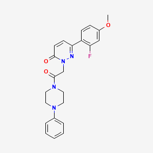 molecular formula C23H23FN4O3 B4500594 6-(2-fluoro-4-methoxyphenyl)-2-[2-oxo-2-(4-phenylpiperazino)ethyl]-3(2H)-pyridazinone 