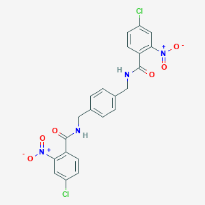 molecular formula C22H16Cl2N4O6 B450060 4-chloro-N-{4-[({4-chloro-2-nitrobenzoyl}amino)methyl]benzyl}-2-nitrobenzamide 