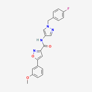 molecular formula C21H17FN4O3 B4500651 N-[1-(4-氟苄基)-1H-吡唑-4-基]-5-(3-甲氧基苯基)-3-异恶唑甲酰胺 