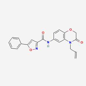 molecular formula C21H17N3O4 B4500655 N-[3-oxo-4-(prop-2-en-1-yl)-3,4-dihydro-2H-1,4-benzoxazin-6-yl]-5-phenyl-1,2-oxazole-3-carboxamide 