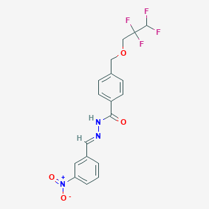 molecular formula C18H15F4N3O4 B450066 N'-{3-nitrobenzylidene}-4-[(2,2,3,3-tetrafluoropropoxy)methyl]benzohydrazide 