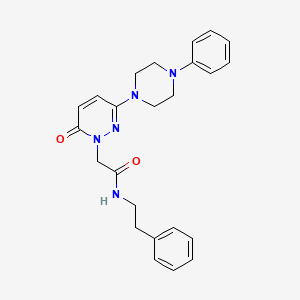 molecular formula C24H27N5O2 B4500671 2-[6-oxo-3-(4-phenylpiperazin-1-yl)pyridazin-1(6H)-yl]-N-(2-phenylethyl)acetamide 