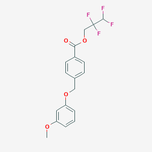 molecular formula C18H16F4O4 B450071 2,2,3,3-Tetrafluoropropyl 4-[(3-methoxyphenoxy)methyl]benzoate 