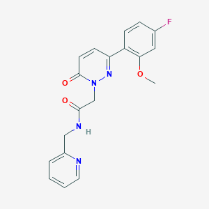 2-(3-(4-fluoro-2-methoxyphenyl)-6-oxopyridazin-1(6H)-yl)-N-(pyridin-2-ylmethyl)acetamide