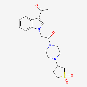 2-(3-acetyl-1H-indol-1-yl)-1-(4-(1,1-dioxidotetrahydrothiophen-3-yl)piperazin-1-yl)ethanone