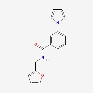 molecular formula C16H14N2O2 B4500761 N-(2-呋喃甲基)-3-(1H-吡咯-1-基)苯甲酰胺 