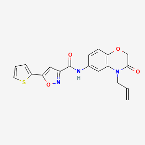 N-[3-oxo-4-(prop-2-en-1-yl)-3,4-dihydro-2H-1,4-benzoxazin-6-yl]-5-(thiophen-2-yl)-1,2-oxazole-3-carboxamide