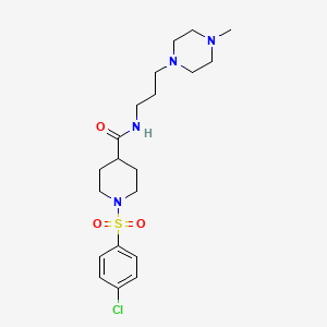 1-[(4-chlorophenyl)sulfonyl]-N-[3-(4-methyl-1-piperazinyl)propyl]-4-piperidinecarboxamide