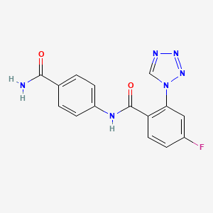 N-(4-carbamoylphenyl)-4-fluoro-2-(1H-tetrazol-1-yl)benzamide