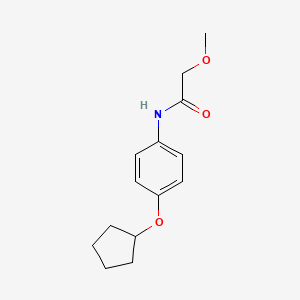 molecular formula C14H19NO3 B4500786 N-[4-(cyclopentyloxy)phenyl]-2-methoxyacetamide 