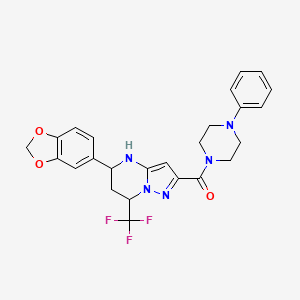 5-(1,3-benzodioxol-5-yl)-2-[(4-phenyl-1-piperazinyl)carbonyl]-7-(trifluoromethyl)-4,5,6,7-tetrahydropyrazolo[1,5-a]pyrimidine