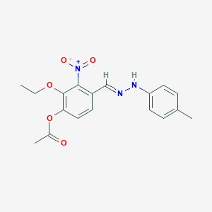 2-Ethoxy-3-nitro-4-[2-(4-methylphenyl)carbohydrazonoyl]phenyl acetate
