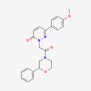 molecular formula C23H23N3O4 B4500868 6-(4-甲氧基苯基)-2-[2-氧代-2-(2-苯基-4-吗啉基)乙基]-3(2H)-哒嗪酮 