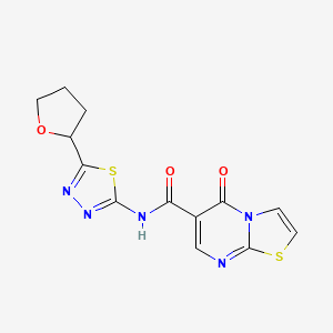 5-oxo-N-[(2Z)-5-(tetrahydrofuran-2-yl)-1,3,4-thiadiazol-2(3H)-ylidene]-5H-[1,3]thiazolo[3,2-a]pyrimidine-6-carboxamide