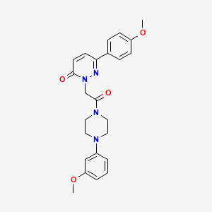 molecular formula C24H26N4O4 B4500883 6-(4-methoxyphenyl)-2-{2-[4-(3-methoxyphenyl)piperazino]-2-oxoethyl}-3(2H)-pyridazinone 