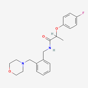 molecular formula C21H25FN2O3 B4500893 2-(4-fluorophenoxy)-N-[2-(4-morpholinylmethyl)benzyl]propanamide 