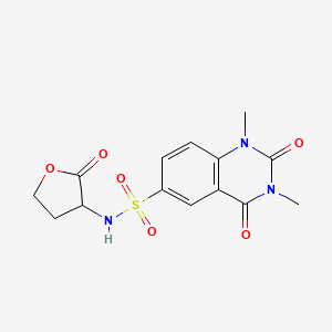 molecular formula C14H15N3O6S B4500940 1,3-二甲基-2,4-二氧代-N-(2-氧代四氢-3-呋喃基)-1,2,3,4-四氢-6-喹唑啉磺酰胺 