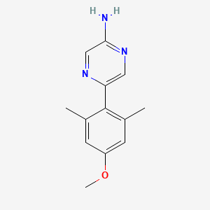 molecular formula C13H15N3O B4500966 5-(4-甲氧基-2,6-二甲基苯基)-2-吡嗪胺 