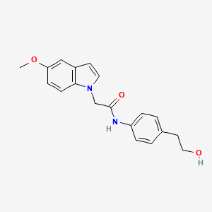 molecular formula C19H20N2O3 B4500968 N-[4-(2-hydroxyethyl)phenyl]-2-(5-methoxy-1H-indol-1-yl)acetamide 